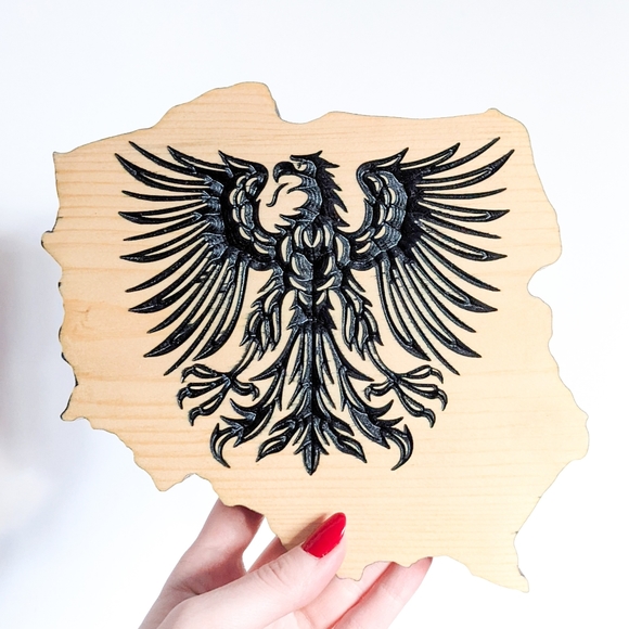Wooden Polish Coat of Arms Eagle Wall Plaque - Picture 2 of 13